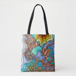 Tote Bag Hummingbird Goldfish Reflection Imaginaire Art Fou
