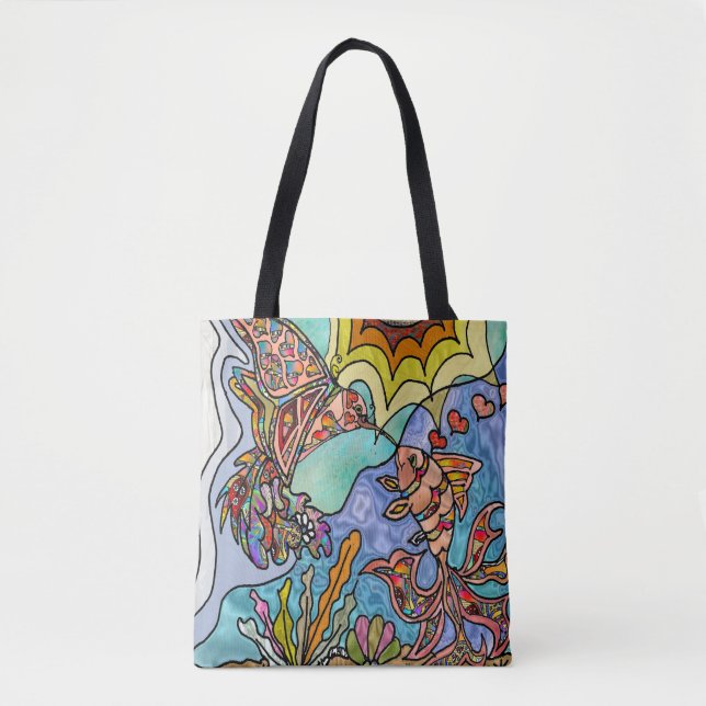 Tote Bag Hummingbird Goldfish Reflection Imaginaire Art Fou (Devant)