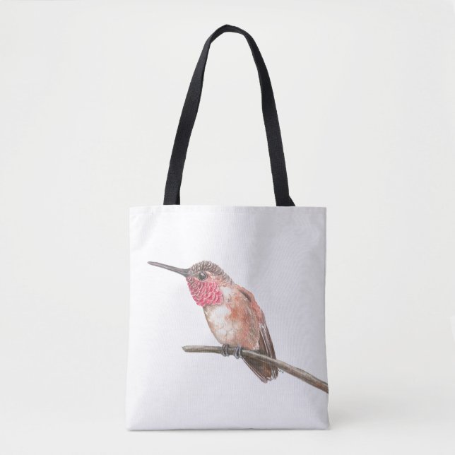 Tote Bag Hummingbird watercolor (Devant)