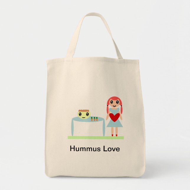 Tote Bag Hummus Love "I love hummus" (Devant)