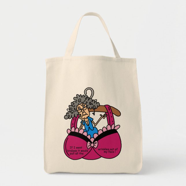 Tote Bag Humour Bras et Wrinkles (Devant)