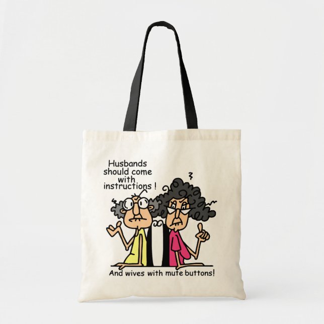 Tote Bag Humour d'attitude de maris et d'épouses (Devant)