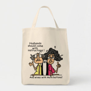 Tote Bag Humour d'attitude de maris et d'épouses