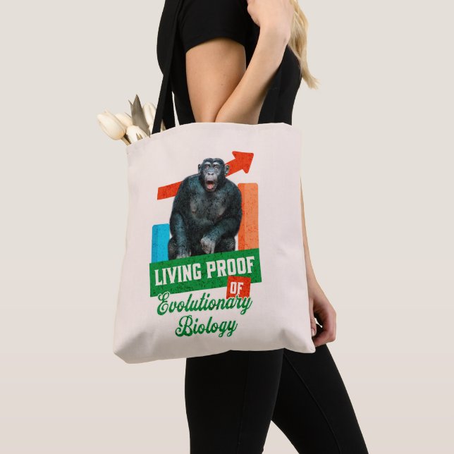Tote Bag Humour de biologie évolutionniste drôle de chimpan (De près)