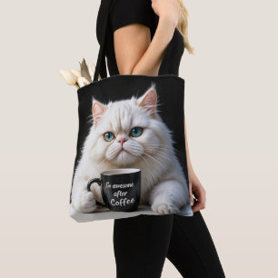 Tote Bag Humour de chat perse blanc