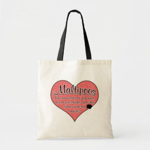 Tote Bag Humour de chien d'empreintes de pattes de Maltipoo
