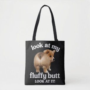 Tote Bag Humour de Cul de Corgi Drôle - Regardez Mon Cul Fl