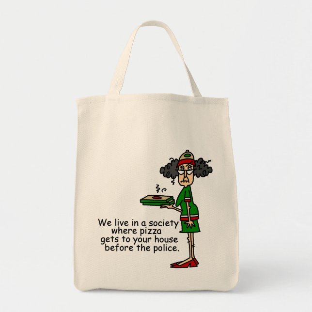 Tote Bag Humour de livraison de pizza (Devant)