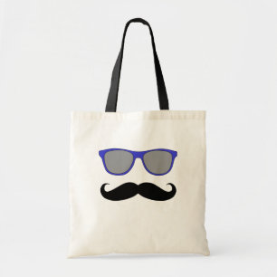 Tote Bag Humour de moustache et lunettes de soleil bleues
