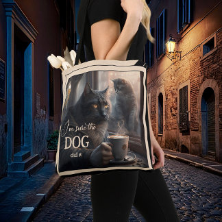 Tote Bag Humour foncé Chats amusants