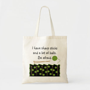 Tote Bag Humour tricot