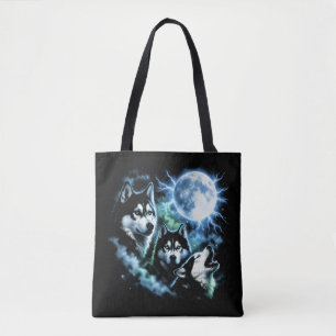 Tote Bag Husky Sibérien Hurlement à la Lune – Ciel Nocturne