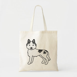 Tote Bag Husky Sibérien pie balck mignon chien de dessin an