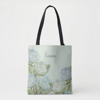 Tote Bag Hydrangea Bleu/Vert Sage