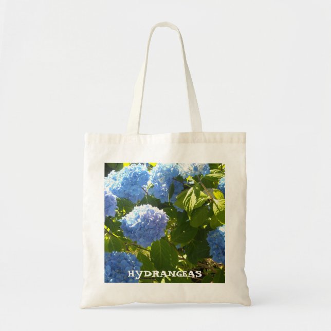 Tote Bag Hydrangeas Bleus Nuancés (Devant)