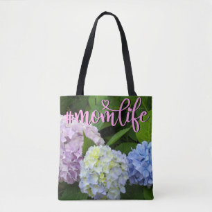 Tote Bag Hydrangeas fleurs roses fleurs bleues violettes Ma
