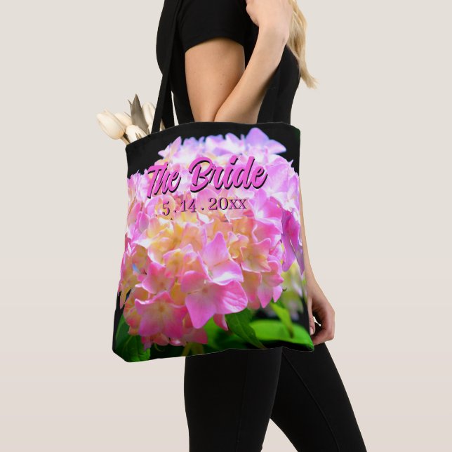 Tote Bag Hydrangeas orange rose élégant la mariée (De près)
