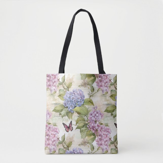 Tote Bag Hydrangée céleste violette (Devant)