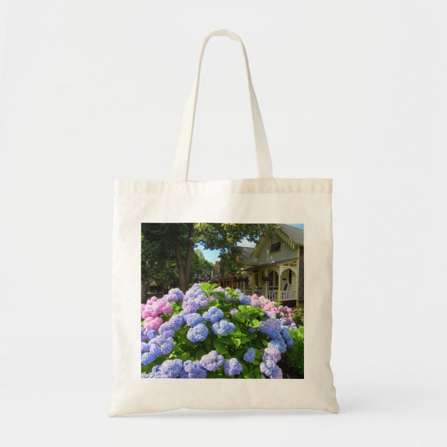 Tote Bag Hydrangées bleues et roses - Martha's Vineyard (Devant)