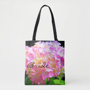 Tote Bag Hydrangées rose violet orange
