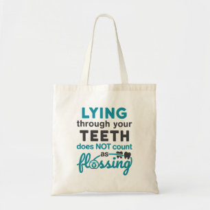 Tote Bag Hygiène Dentaire Traversant Les Dents Sans Flotte