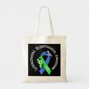 Tote Bag hypertension intracranienne IIH Awareness Blue Gre