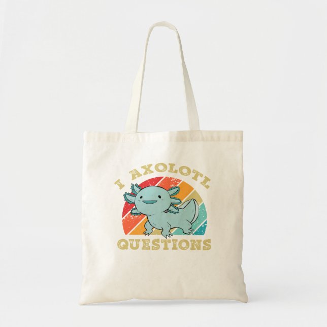 Tote Bag I Axolotl Questions Chemises Enfants Garçons Rétro (Devant)