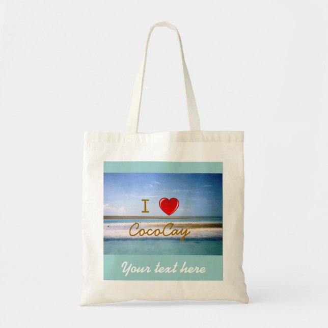 Tote Bag I coeur CocoCay avec le nom (Devant)
