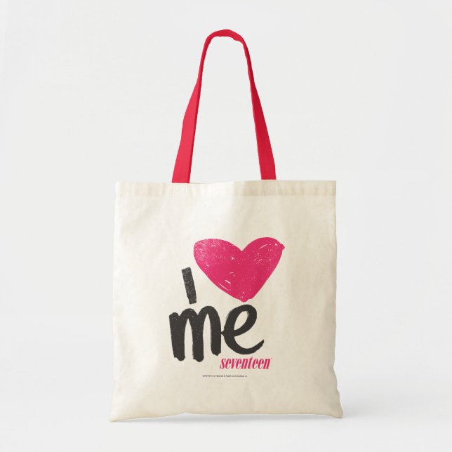 Tote Bag I coeur je magenta (Devant)