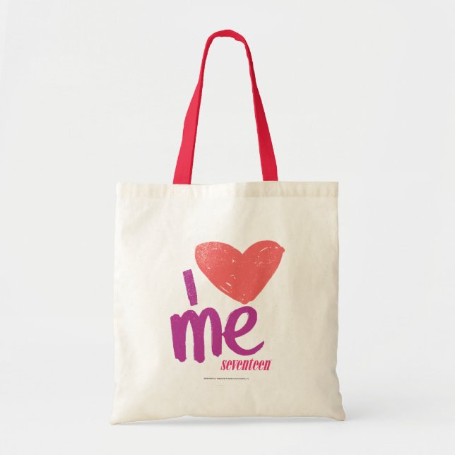 Tote Bag I coeur je rose/pourpre (Devant)