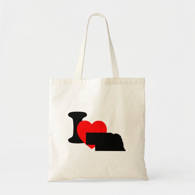 Tote Bag I coeur Nébraska (Devant)