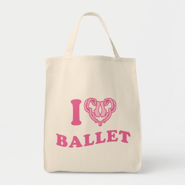 Tote Bag I Heart Ballet (Devant)