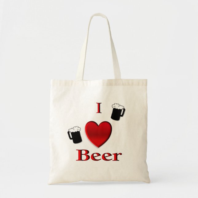Tote Bag I Heart Beer Design (Devant)