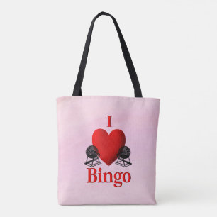 Tote Bag I Heart Bingo Pink