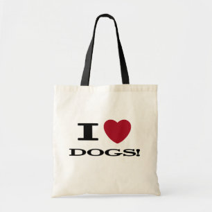 Tote Bag I Heart Dogs Tshirts et cadeaux