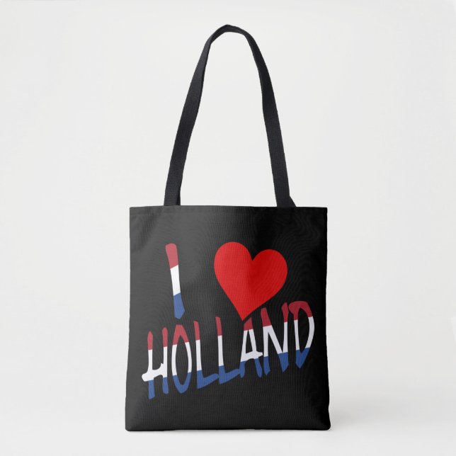 Tote Bag I Heart Holland superposition sur le bloc arrière (Devant)