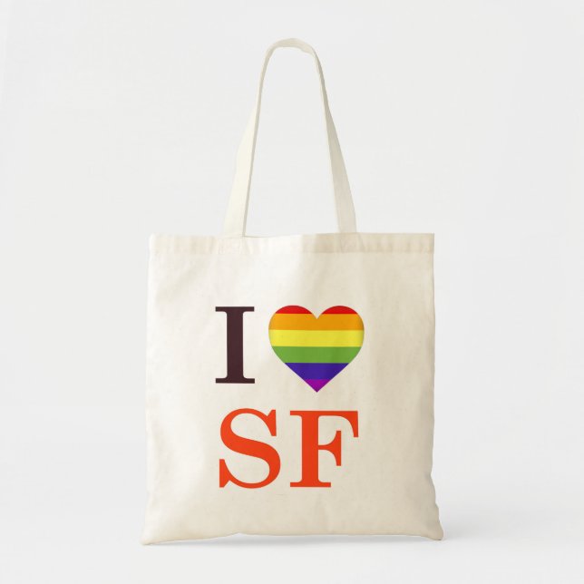 Tote Bag I Heart Love San Francisco (Devant)
