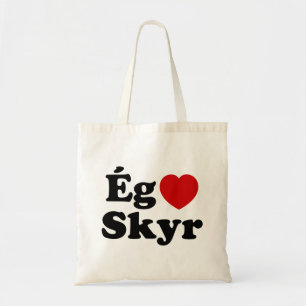 Tote Bag I Heart (Love) Skyr [Ég Elska Skyr] Islandais