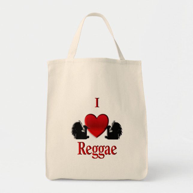 Tote Bag I Heart Reggae double face (Devant)