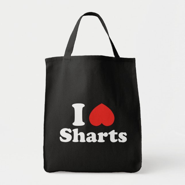 Tote Bag I Heart Sharts (Devant)