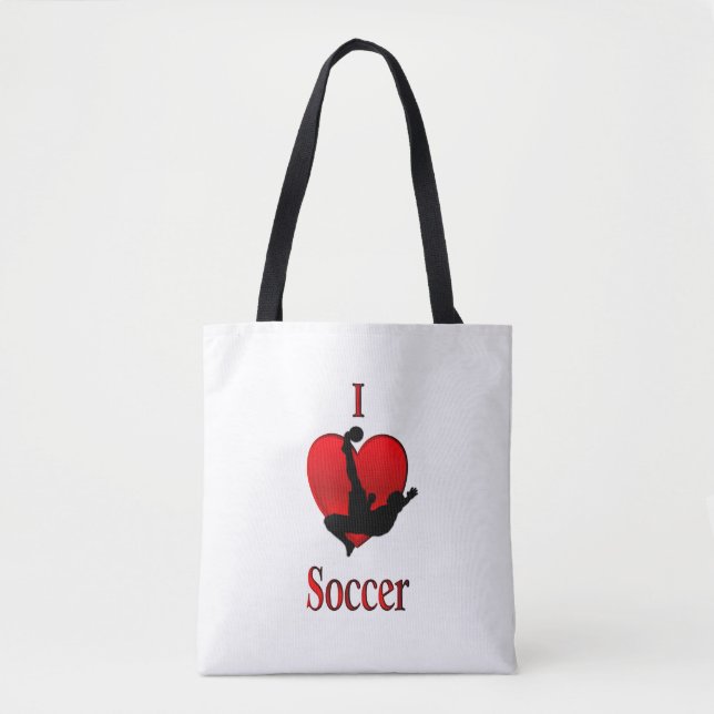 Tote Bag I Heart Soccer (Devant)