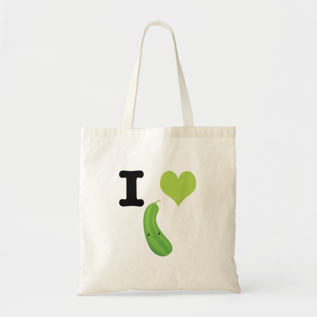 Tote Bag I Heart Zucchini Cute Kawaii Zucchini (Devant)
