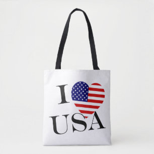 Tote Bag I Heartflag USA bk stcn