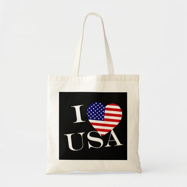 Tote Bag I Heartflag USA en poids btcnt (Devant)