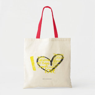 Tote Bag I jaune de graffiti de coeur