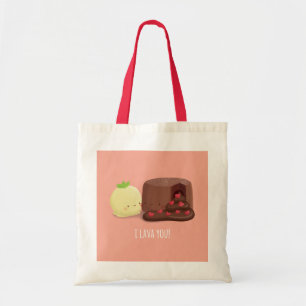 Tote Bag I Lava You Chocolat Gâteau et Pun de crème glacée