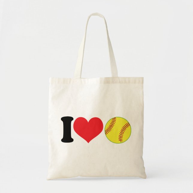 Tote Bag I le base-ball de coeur (Devant)