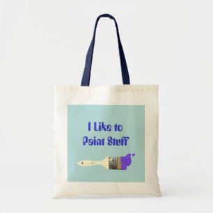 Tote Bag "I Like Paint Stuff" Pinceau de peinture