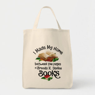 Tote Bag I Live Between the Pages of Brenda K Davies Books