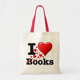 Tote Bag I livres de coeur ! J'aime des livres ! (Traînée
